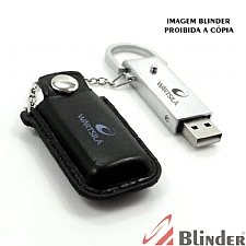 CHAVEIRO PEN DRIVE COM CAPA DE COURO DE 4GB.